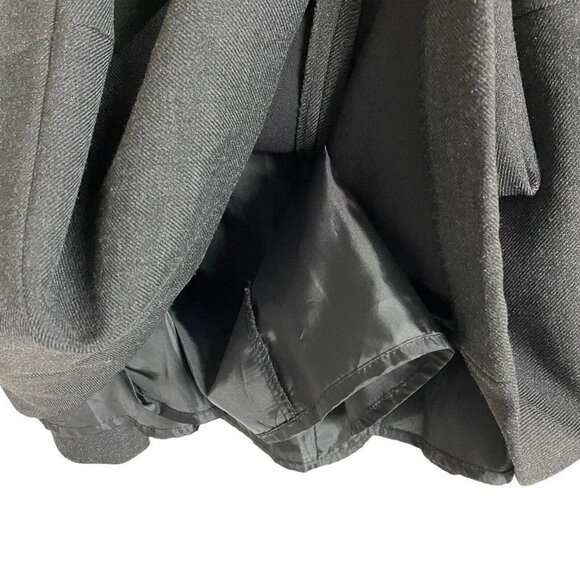 H&M Gray Black Trim Full A-Line Midi Substantial Skirt Pockets Size 8 - Picture 3 of 6